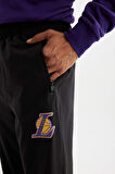 DeFactoFit  NBA Los Angeles Lakers Dokuma Jogger Eşofman Altı Slim Fit Dar Kesim Cepli Ekstra Dar Paça D5647AX24AUBK81