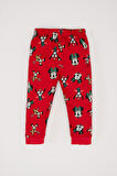 DeFacto Kız Bebek Disney Mickey & Minnie Yılbaşı Temalı Pijama Takımı Bisiklet Yaka Uzun Kollu Üst Beli Lastikli Alt D7162A524WNRD79