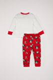 DeFacto Kız Bebek Disney Mickey & Minnie Yılbaşı Temalı Pijama Takımı Bisiklet Yaka Uzun Kollu Üst Beli Lastikli Alt D7162A524WNRD79