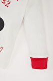 Kız Bebek Disney Mickey & Minnie Yılbaşı Temalı Pijama Takımı Bisiklet Yaka Uzun Kollu Üst Beli Lastikli Alt