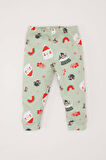 DeFacto Kız Bebek Yılbaşı Temalı Pijama Takımı Bisiklet Yaka Uzun Kollu Üst Beli Lastikli Alt D7160A524WNGN1135
