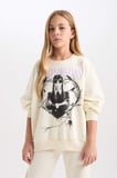 DeFacto Wednesday Oversize Geniş Kalıp Bisiklet Yaka Sweatshirt Kız Çocuk D6064A824WNER99