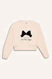 Kız Çocuk Yılbaşı Temalı Relax Fit Bisiklet Yaka Baskılı İçi Yumuşak Tüylü Kalın Sweatshirt Kumaşı Sweatshirt