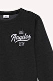DeFacto Erkek Çocuk 2'li Takım Baskılı Sweatshirt Beli Lastikli Eşofman Altı D7869A8NSBK81