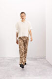 DeFacto Straight Fit Leopar Gabardin Pantolon Yüksek Bel Cepli Uzun D1229AX24AUBG303