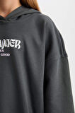 DeFacto Kız Çocuk Oversize Kapüşonlu Baskılı Kalın Sweatshirt D7040A824WNGN1022