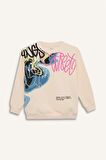 DeFacto Erkek Çocuk Oversize Geniş Kalıp Bisiklet Yaka Baskılı Sweatshirt D7114A824WNBG759