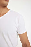 DeFacto Slim Fit Dar Kesim V Yaka Basic Düz Beyaz Fanila Üst L4884AZ24WNWT34