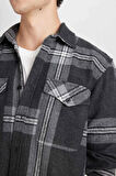 DeFacto Regular Fit Polo Yaka Kareli Oduncu Flanel Uzun Kollu Gömlek D6027AX24AUBK81