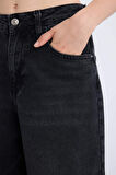 Baggy Fit Yüksek Bel Geniş Kalıp Cepli Uzun Jean Pantolon