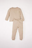 DeFacto Erkek Bebek Pijama Takımı Fitilli Kaşkorse Basic Düz Bisiklet Yaka Uzun Kollu Üst Beli Lastikli Uzun Alt D7159A524WNBG480
