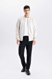 DeFacto Slim Fit Süet Bomber Mont Ceket Dar Kesim Kolej Yaka Fermuarlı Çift Cepli Mevsimlik Baharlık Hafif A3866AX25SPBG106