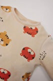 DeFacto Erkek Bebek Pijama Takımı Bisiklet Yaka Desenli Kadife Uzun Kollu Üst Uzun Alt D7146A524WNBG744