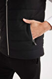 DeFacto Slim Fit Dar Kesim Dik Yaka Fermuarlı Yelek D7536AX25SPBK27