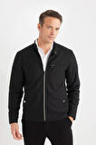 DeFacto Slim Fit Dar Kesim Dik Yaka Fermuarlı Mont D7534AX25SPBK27