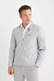 Slim Fit Dar Kesim Dik Yaka Fermuarlı Mont