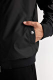 DeFacto Slim Fit Bomber Mont Ceket Dar Kesim Kolej Yaka Fermuarlı Çift Cepli Mevsimlik Hafif D7319AX25SPBK27