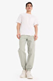 DeFacto Jogger Slim Fit Dar Kesim Beli Bağcıklı Gabardin Pantolon D8607AX25SPGN1255