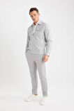 Slim Fit Dar Kesim Polo Yaka Fermuarlı Mont