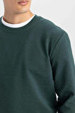 Regular Fit Bisiklet Yaka Jakarlı Sweatshirt