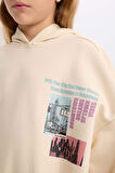 DeFacto 	Kız Çocuk 2'li Takım Bisiklet Yaka Baskılı Sweatshirt Beli Lastikli Jogger Eşofman Altı D4057A824WNER42