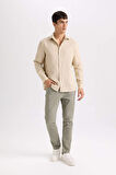 DeFacto Yazlık Gabardin Chino Kanvas Pantolon Slim Fit Dar Kesim Dar Paça Cepli B2089AX25SPKH454