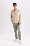 DeFacto Yazlık Gabardin Chino Kanvas Pantolon Slim Fit Dar Kesim Dar Paça Cepli B2089AX25SPKH454