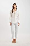 DeFacto Oversize Fit Kaçık Yaka Uzun Kollu Gömlek C4525AX24SMWT34