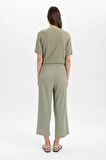 DeFacto 	Wide Leg Geniş Bol Paça Normal Bel Bürümcük Kapri Pantolon C4329AX24SPKH418
