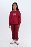 DeFacto Kız Çocuk Relax Fit Bisiklet Yaka Baskılı İçi Yumuşak Tüylü Sweatshirt D4274A824WNBR196