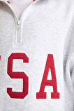 Kız Çocuk Relax Fit Yarım Fermuarlı Slogan Baskılı İçi Yumuşak Tüylü Sweatshirt