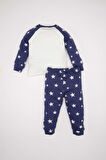DeFacto Erkek Bebek Pijama Takımı Yıldız Desenli Uzun Kollu Penye Üst Beli Lastikli Uzun Alt D6809A5NSPR160