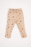 Erkek Bebek Pijama Takımı Dinazor Desenli Uzun Kollu Penye Üst Beli Lastikli Uzun Alt