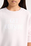 DeFacto Kız Çocuk Oversize Geniş Kalıp Bisiklet Yaka Sırt Baskılı İçi Yumuşak Tüylü Sweatshirt D4297A824WNPN423