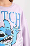 DeFacto Kız Çocuk Disney Lilo & Stitch Relax Fit Bisiklet Yaka Sweatshirt D2825A824WNPR143