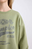 DeFacto Coool Oversize Geniş Kalıp Bisiklet Yaka Baskılı Kalın Sweatshirt D5384AX24AUKH461