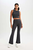 DeFactoFit Crop Bisiklet Yaka Modal Sporcu Basic Düz Atlet D6038AX24AUAR231