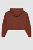 DeFacto Coool Loose Fit Kapüşonlu Baskılı Kalın Kanguru Cepli Fermuarlı Sweatshirt D5317AX24AUBN319