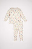 Kız Bebek Pijama Takımı Çiçekli Uzun Kollu Fitilli Kaşkorse Üst Beli Lastikli Uzun Alt