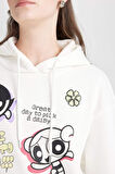 DeFacto Coool PowerPuff Girls Oversize Geniş Kalıp Kapüşonlu Baskılı Kalın Sweatshirt D4846AX24WNWT32