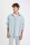 DeFacto Oversize Fit Jean Uzun Kollu Gömlek B5747AX24AUNM39