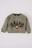 DeFacto Erkek Bebek Bisiklet Yaka Doğa Baskılı İçi Yumuşak Tüylü Sweatshirt D5642A524WNKH465