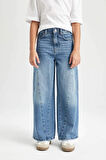 DeFacto Kız Çocuk Wide Leg Kargo Cepli Geniş Bol Paça Jean Pantolon D4689A824AUNM63
