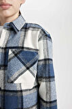 DeFacto Erkek Çocuk Oversize Geniş Kalıp Polo Yaka Flanel Uzun Kollu Gömlek D6687A824WNIN257