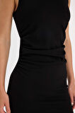 DeFacto Bodycon Vücudu Saran Basic Düz Yarım Balıkçı Yaka Kolsuz Maxi Siyah Elbise D5067AX24AUBK81
