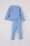 DeFacto Kız Bebek Pijama Takımı Gökkuşağı Baskılı Uzun Kollu Fitilli Kaşkorse Üst Uzun Alt D5371A524WNBE303