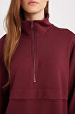 DeFacto Yarım Fermuarlı Dik Yaka Basic Düz Sweatshirt Tunik D1615AX24AUBR98
