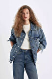 Oversize Fit Jean Ceket