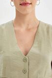DeFacto Regular Fit V Yaka Modal Blazer Yelek D4041AX24HSGN989