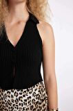 DeFacto Coool Slim Fit Dar Kesim Düğmeli Triko Yelek	 D3584AX24HSBK27